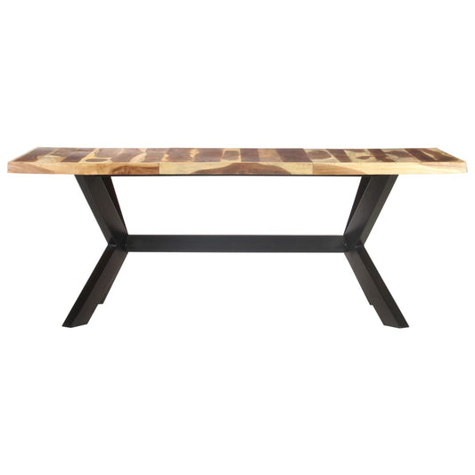 Tavolo da Pranzo 200x100x75cm Legno Massello con Finitura Ambra - homemem39