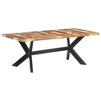 Tavolo da Pranzo 200x100x75cm Legno Massello con Finitura Ambra
