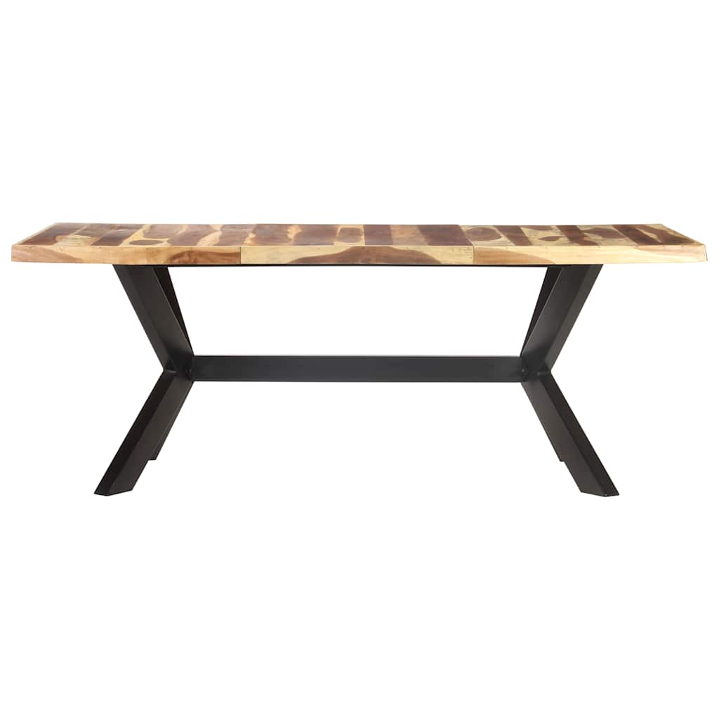 Tavolo da Pranzo 200x100x75cm Legno Massello con Finitura Ambra