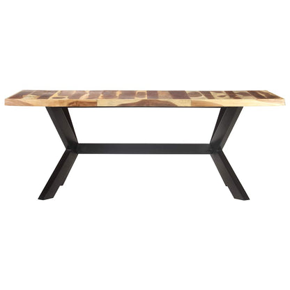 Tavolo da Pranzo 200x100x75cm Legno Massello con Finitura Ambra