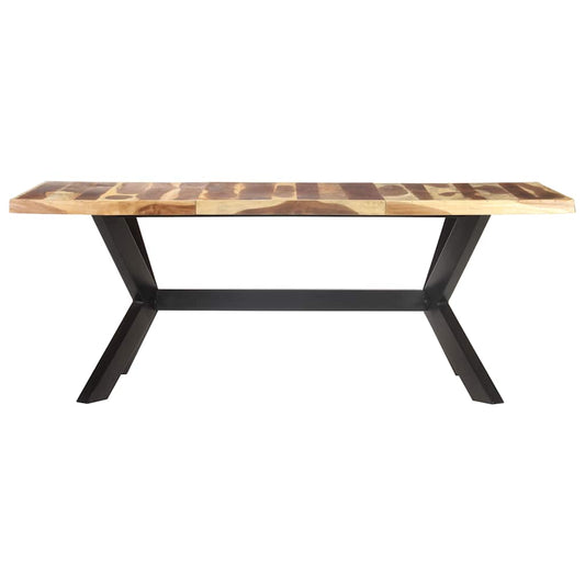 Tavolo da Pranzo 200x100x75cm Legno Massello con Finitura Ambra