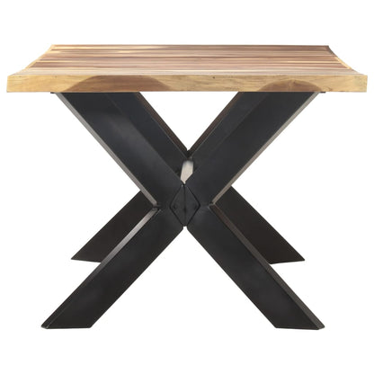 Tavolo da Pranzo 200x100x75cm Legno Massello con Finitura Ambra - homemem39