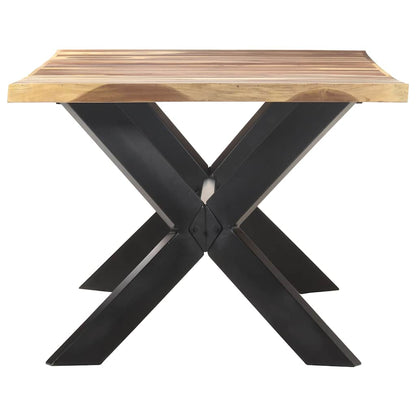 Tavolo da Pranzo 200x100x75cm Legno Massello con Finitura Ambra