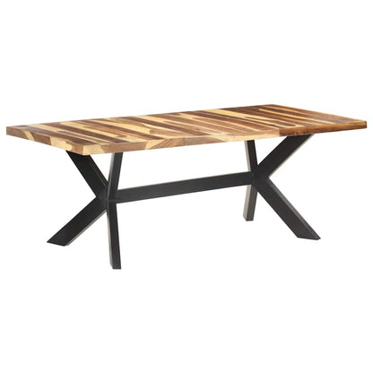 Tavolo da Pranzo 200x100x75cm Legno Massello con Finitura Ambra