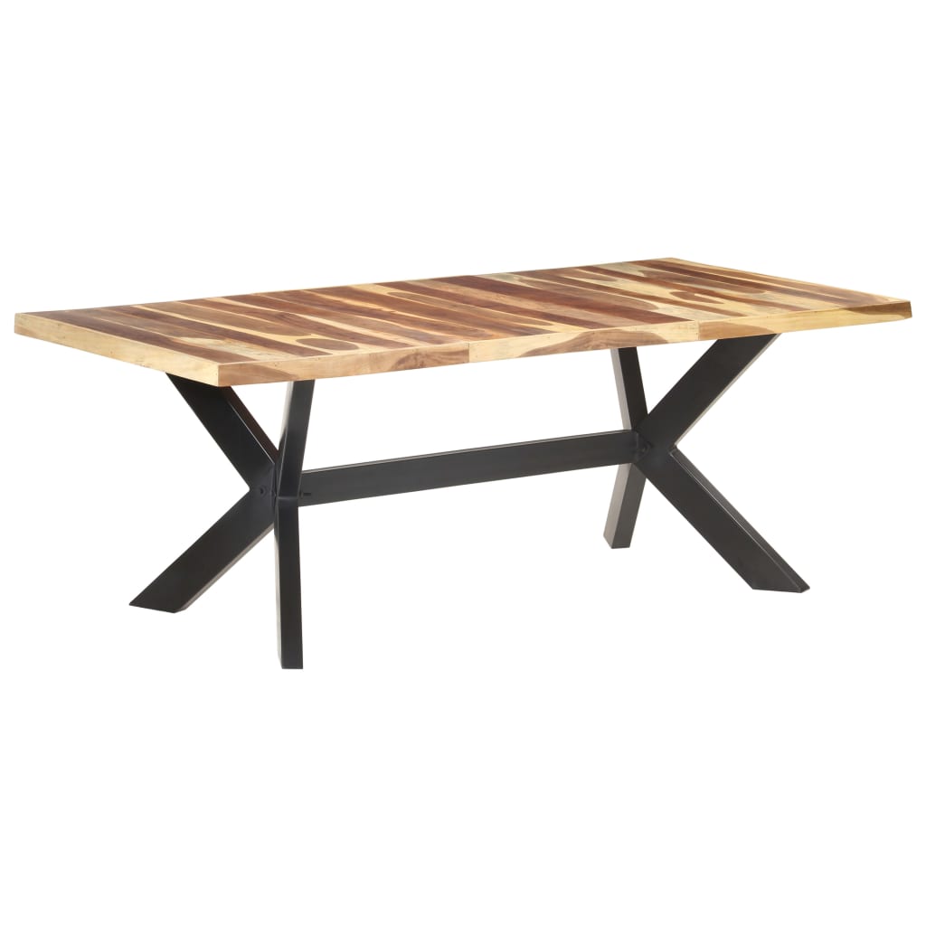 Tavolo da Pranzo 200x100x75cm Legno Massello con Finitura Ambra - homemem39