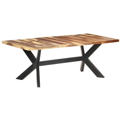 Tavolo da Pranzo 200x100x75cm Legno Massello con Finitura Ambra