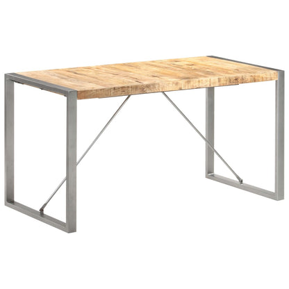 Tavolo da Pranzo 140x70x75 cm in Legno Massello di Mango Grezzo | homemem39