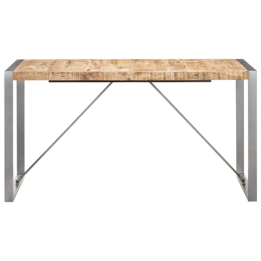Tavolo da Pranzo 140x70x75 cm in Legno Massello di Mango Grezzo