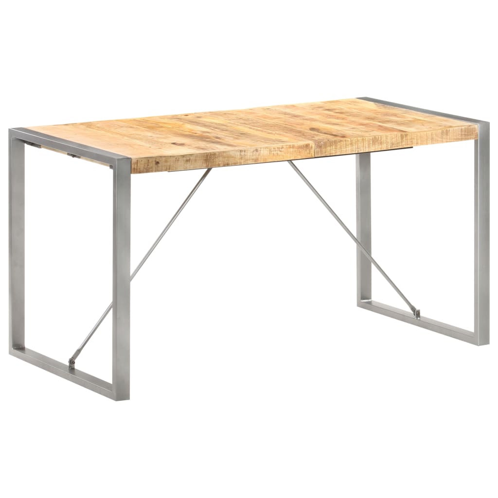 Tavolo da Pranzo 140x70x75 cm in Legno Massello di Mango Grezzo | homemem39