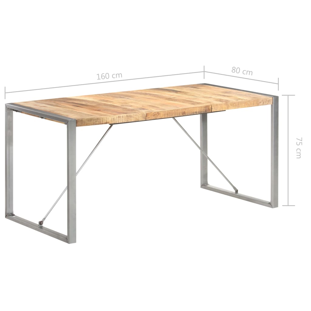 Tavolo da Pranzo 160x80x75 cm in Legno Massello di Mango | homemem39