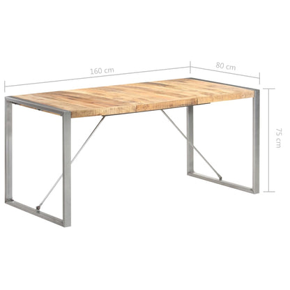 Tavolo da Pranzo 160x80x75 cm in Legno Massello di Mango | homemem39