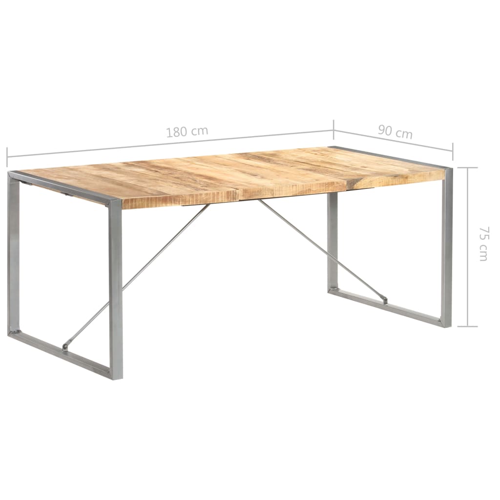 Tavolo da Pranzo 180x90x75 cm in Legno Massello di Mango Grezzo | homemem39