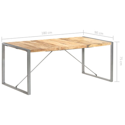 Tavolo da Pranzo 180x90x75 cm in Legno Massello di Mango Grezzo | homemem39