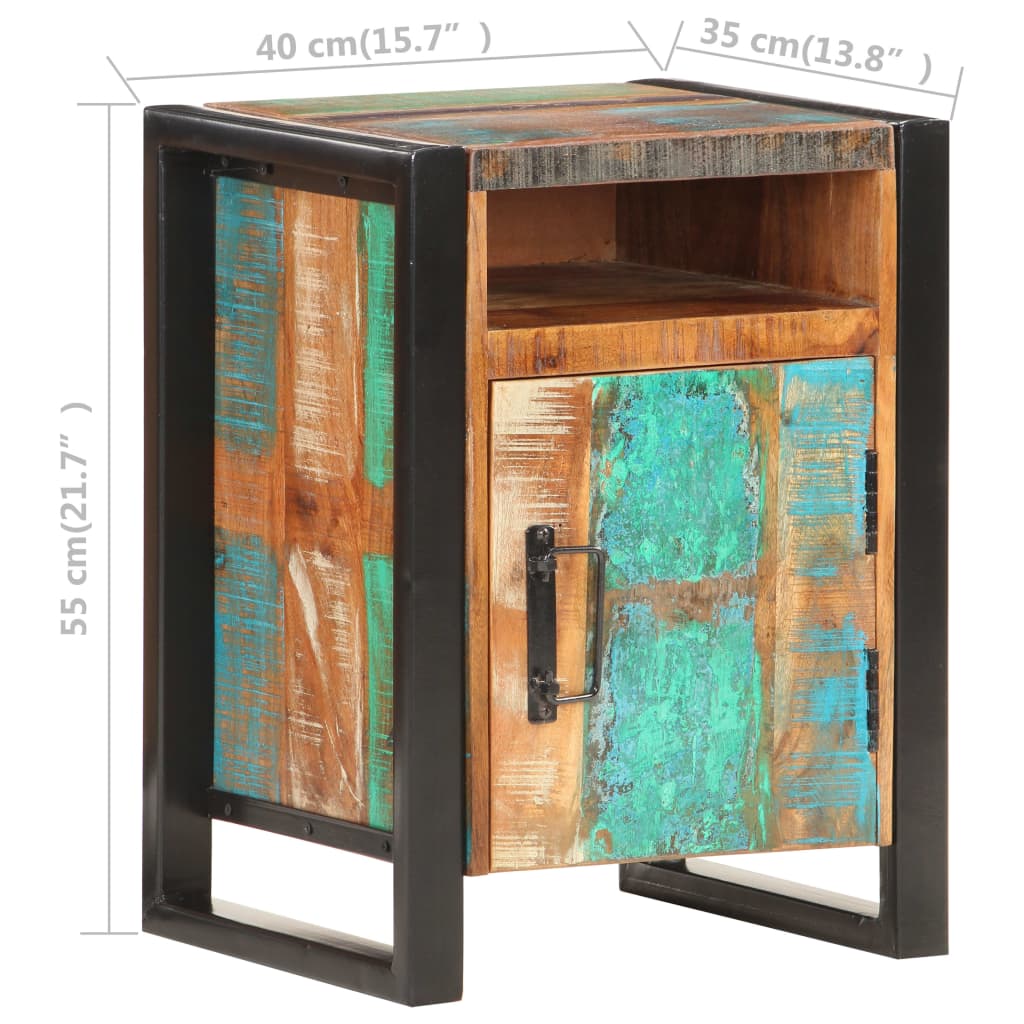 Comodino 40x35x55 cm in Legno Massello di Recupero | homemem39