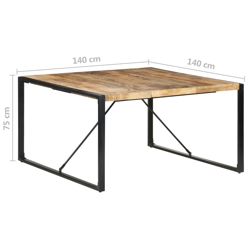 Tavolo da Pranzo 140x140x75 cm in Legno di Mango Grezzo | homemem39
