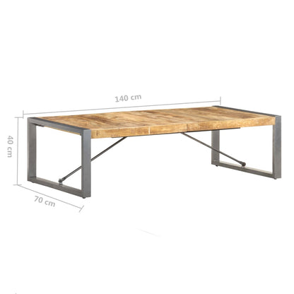 Tavolino da Salotto 140x70x40 cm in Legno di Mango Grezzo | homemem39