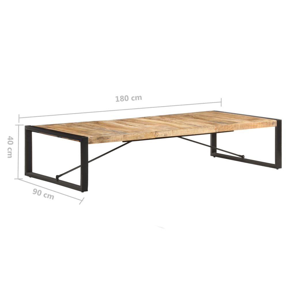 Tavolino da Salotto 180x90x40 cm in Legno di Mango Grezzo | homemem39