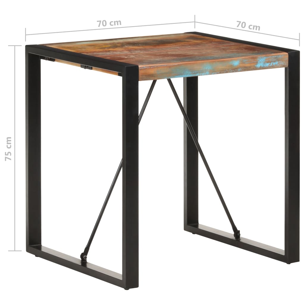 Tavolo da Pranzo 70x70x75 cm in Legno Massello di Recupero | homemem39