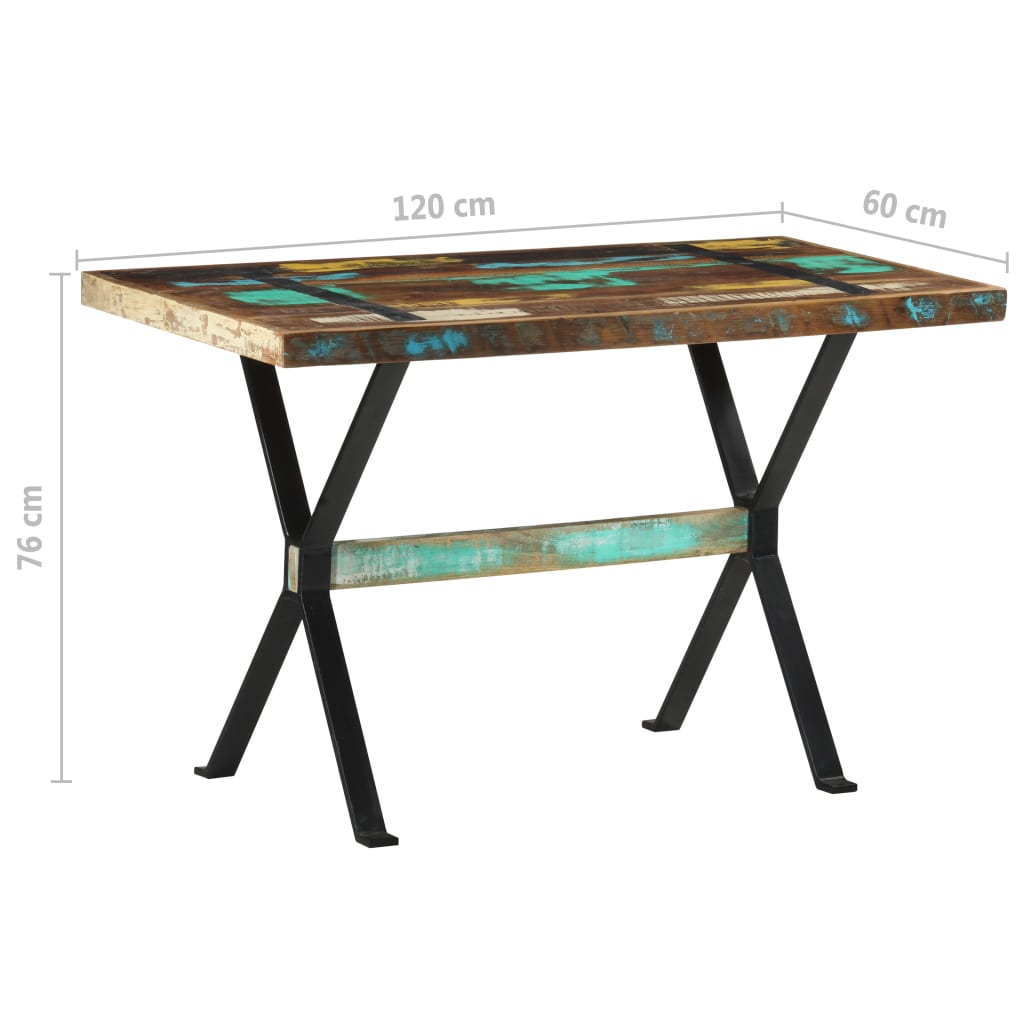 Tavolo da Pranzo 120x60x76 cm in Legno Massello di Recupero | homemem39