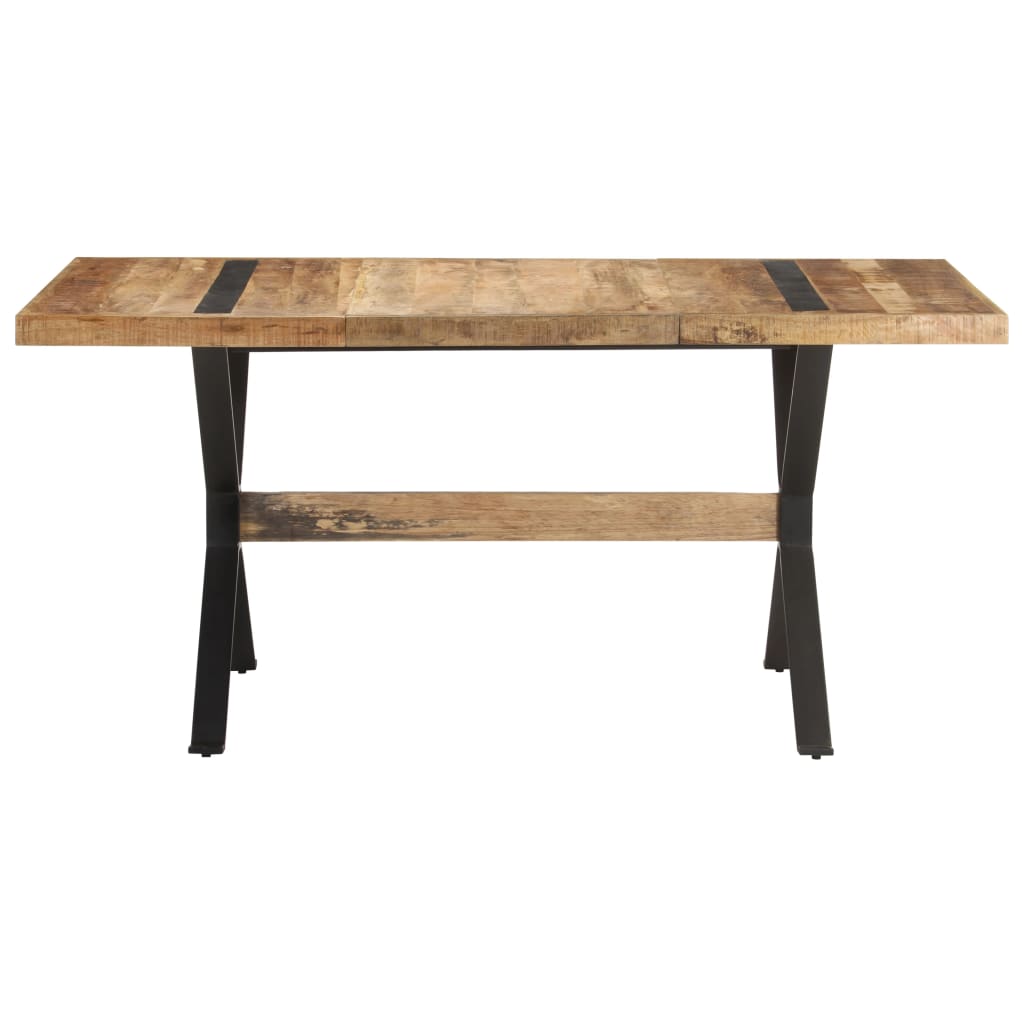Tavolo da Pranzo 160x80x76 cm in Legno Massello di Mango Grezzo | homemem39