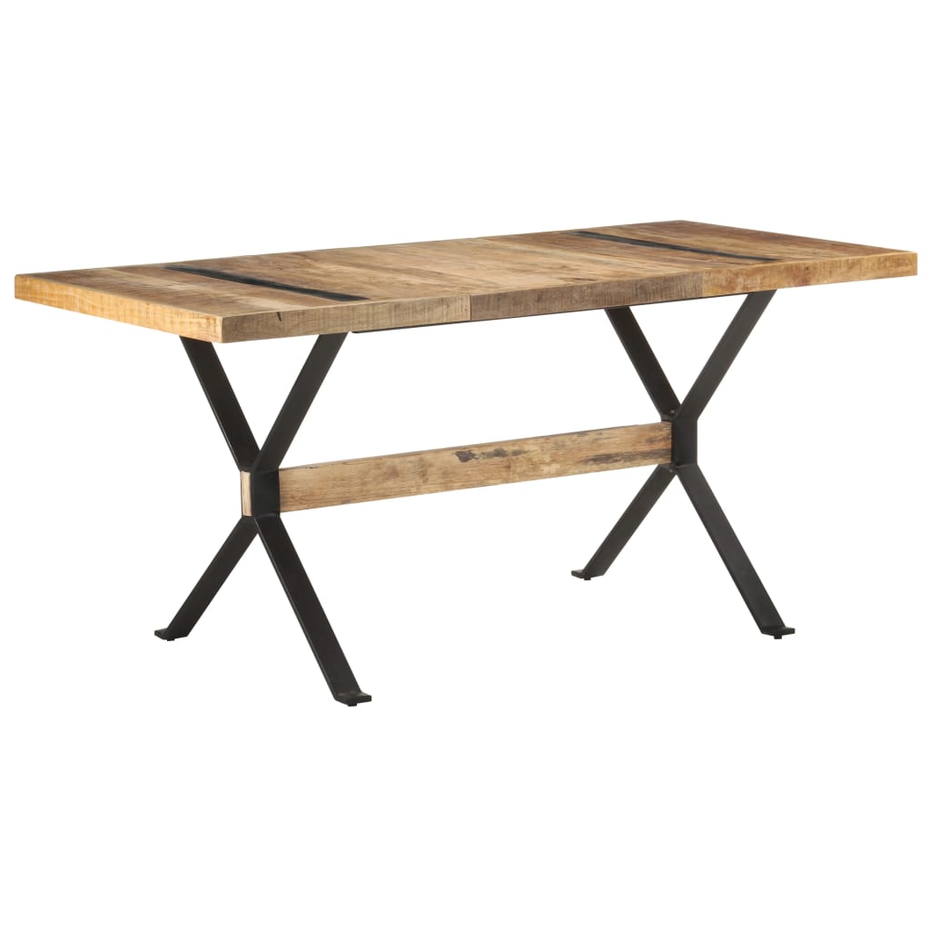 Tavolo da Pranzo 160x80x76 cm in Legno Massello di Mango Grezzo | homemem39