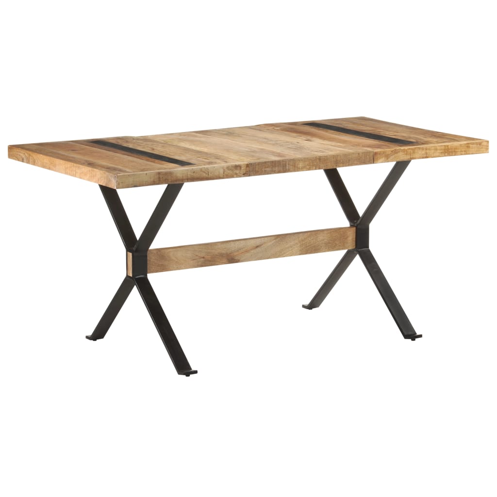 Tavolo da Pranzo 160x80x76 cm in Legno Massello di Mango Grezzo | homemem39