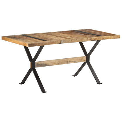 Tavolo da Pranzo 160x80x76 cm in Legno Massello di Mango Grezzo