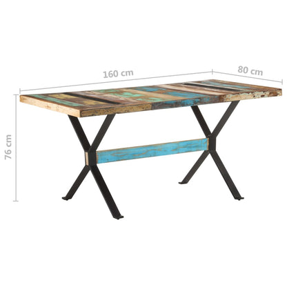 Tavolo da Pranzo 160x80x76 cm in Legno Massello di Recupero | homemem39