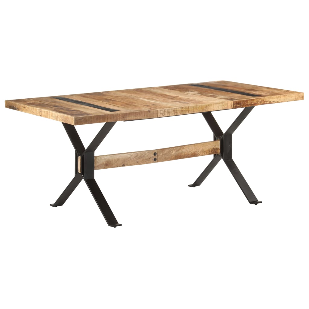 Tavolo da Pranzo 180x90x76 cm in Legno Massello di Mango Grezzo | homemem39