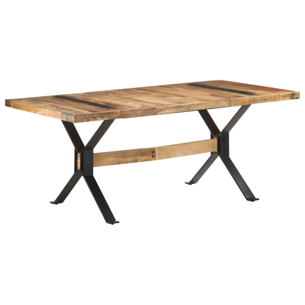 Tavolo da Pranzo 180x90x76 cm in Legno Massello di Mango Grezzo | homemem39
