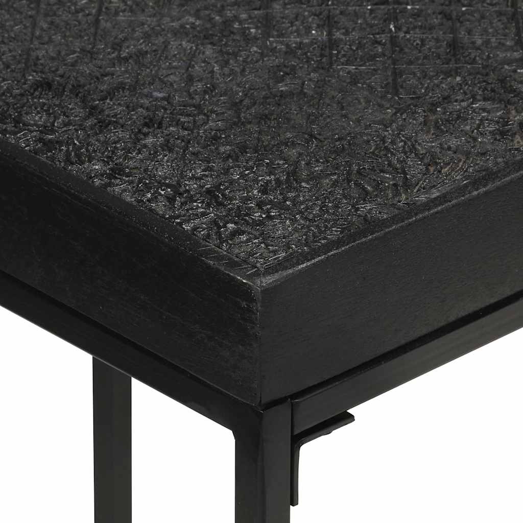 Tavolo Consolle Nero 110x35x76 cm Massello di Acacia e Mango