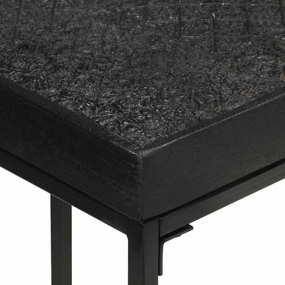Tavolo Consolle Nero 110x35x76 cm Massello di Acacia e Mango