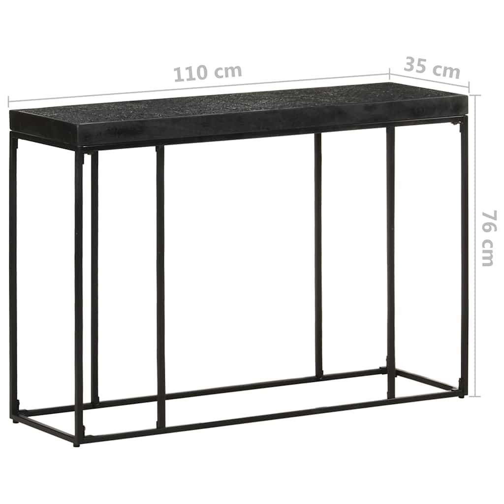 Tavolo Consolle Nero 110x35x76 cm Massello di Acacia e Mango