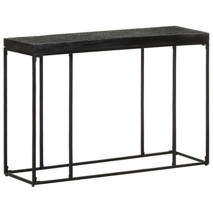 Tavolo Consolle Nero 110x35x76 cm Massello di Acacia e Mango - homemem39