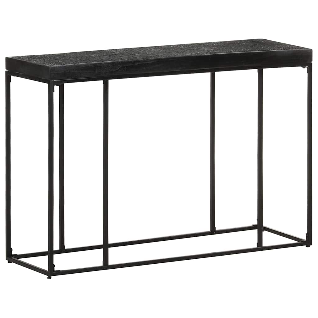 Tavolo Consolle Nero 110x35x76 cm Massello di Acacia e Mango
