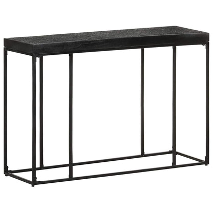 Tavolo Consolle Nero 110x35x76 cm Massello di Acacia e Mango