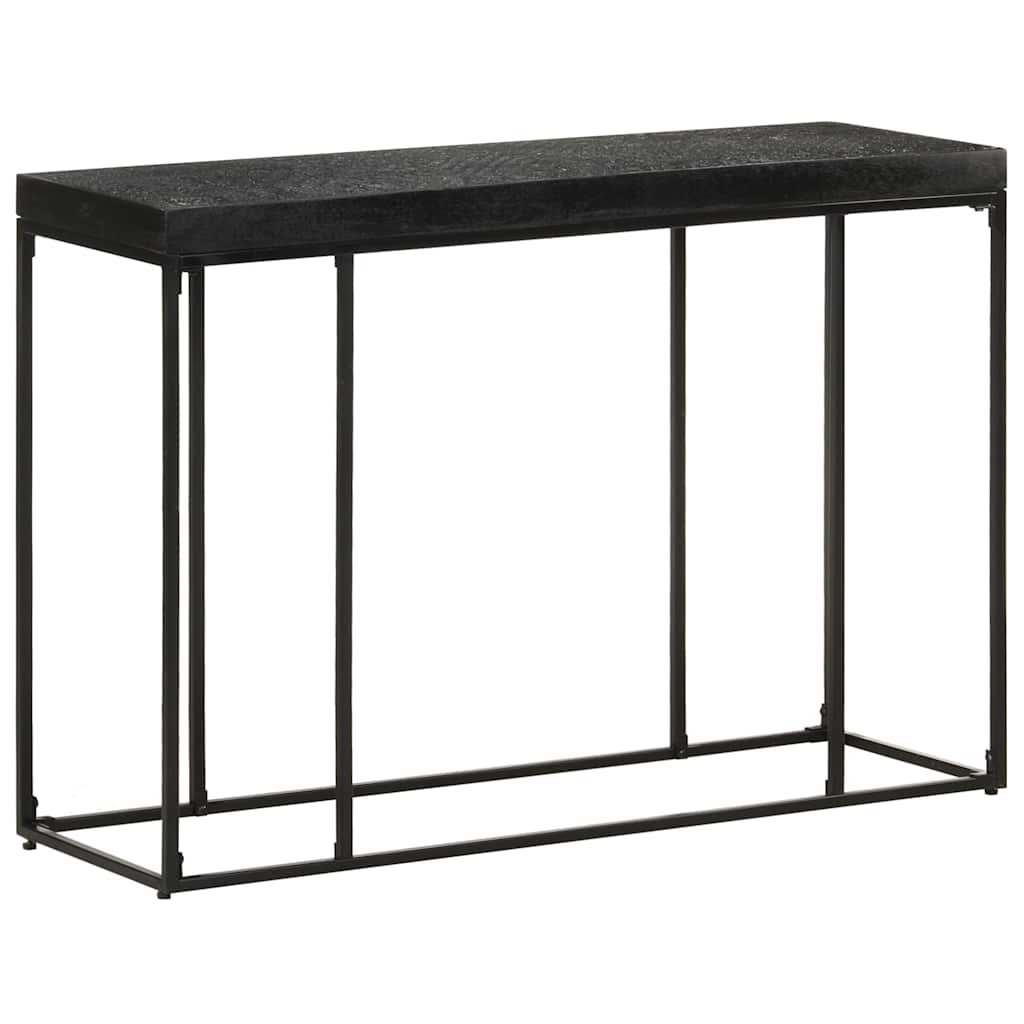 Tavolo Consolle Nero 110x35x76 cm Massello di Acacia e Mango