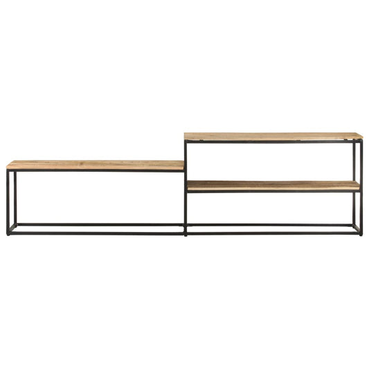 Mobile Porta TV 180x30x50cm in Legno di Mango Grezzo - homemem39