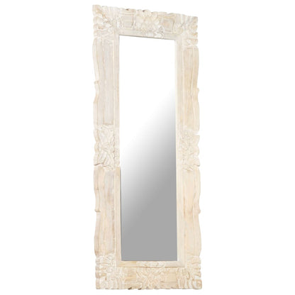 Specchio Bianco 110x50 cm in Legno Massello di Mango | homemem39