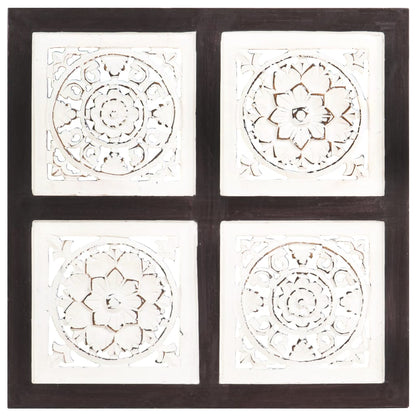 Pannello Murale Intagliato MDF 40x40x1,5 cm Marrone e Bianco - homemem39