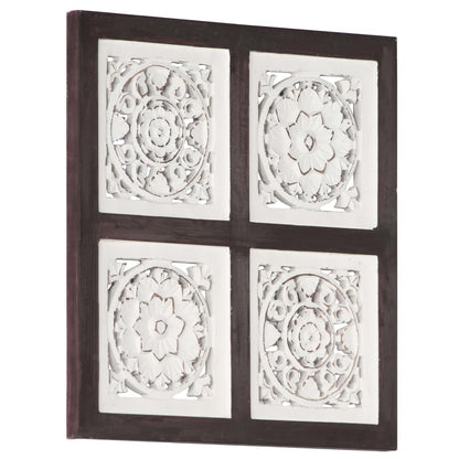 Pannello Murale Intagliato MDF 40x40x1,5 cm Marrone e Bianco - homemem39