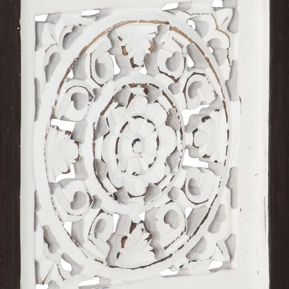 Pannello Murale Intagliato MDF 40x40x1,5 cm Marrone e Bianco - homemem39