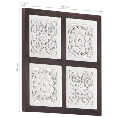 Pannello Murale Intagliato MDF 40x40x1,5 cm Marrone e Bianco - homemem39
