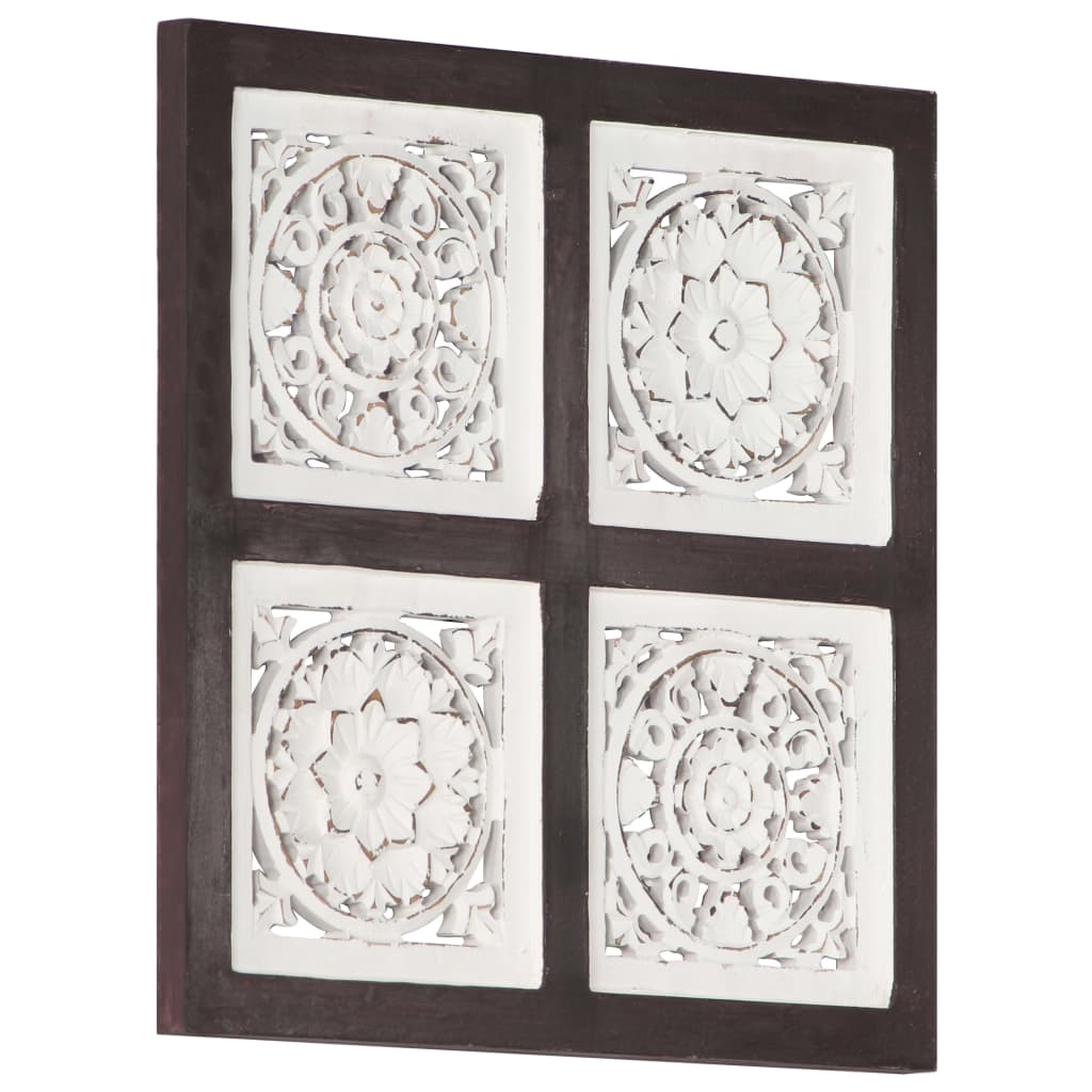 Pannello Murale Intagliato MDF 40x40x1,5 cm Marrone e Bianco - homemem39