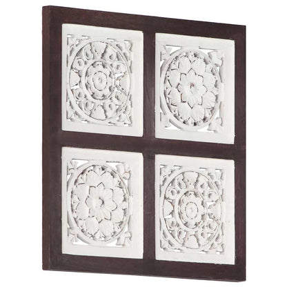 Pannello Murale Intagliato MDF 40x40x1,5 cm Marrone e Bianco - homemem39