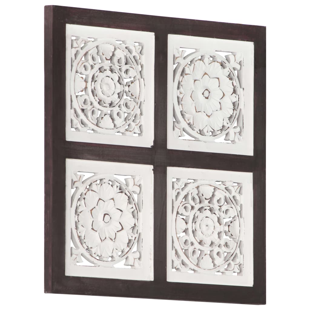 Pannello Murale Intagliato MDF 40x40x1,5 cm Marrone e Bianco - homemem39