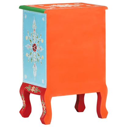 Comodino Dipinto a Mano 40x30x60 cm in Legno Massello di Mango | homemem39