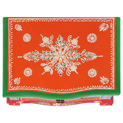 Comodino Dipinto a Mano 40x30x60 cm in Legno Massello di Mango | homemem39