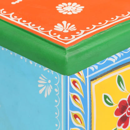 Comodino Dipinto a Mano 40x30x60 cm in Legno Massello di Mango | homemem39