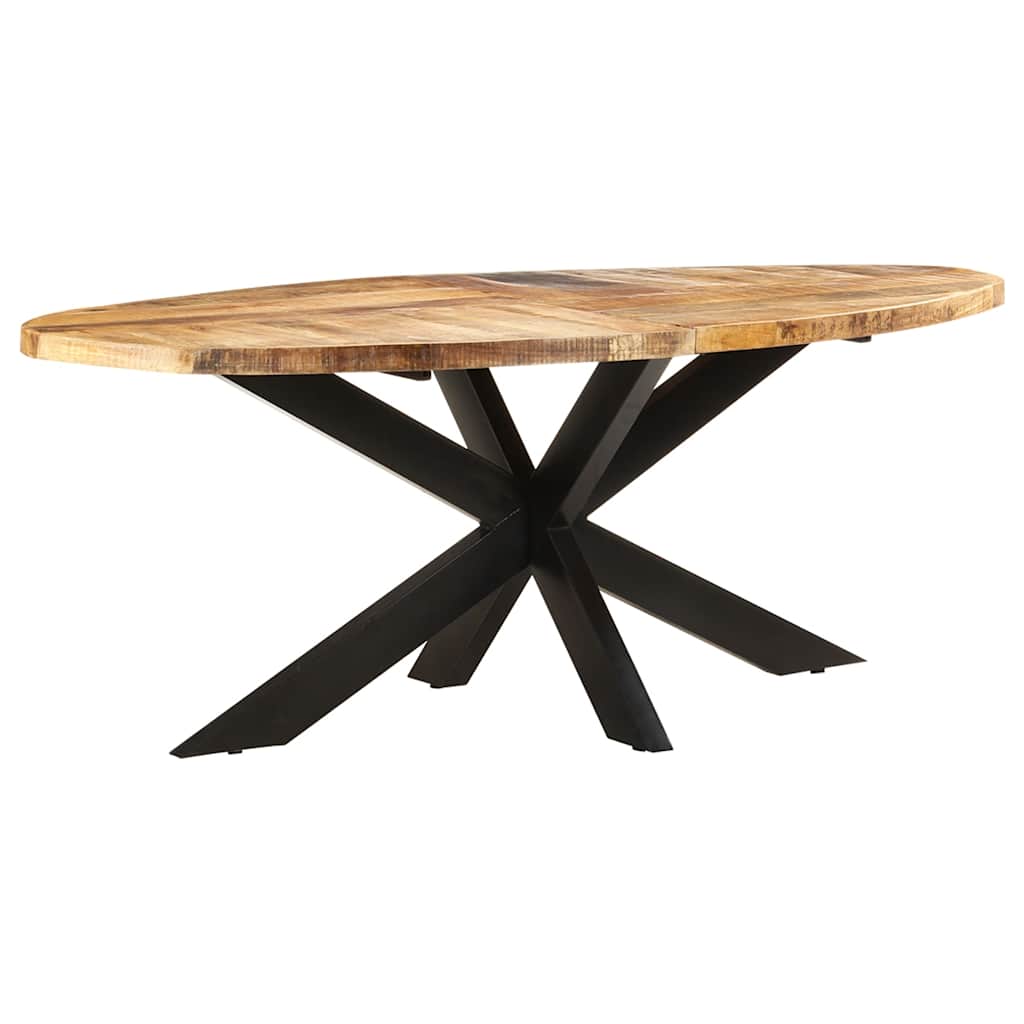 Tavolo da Pranzo Ovale 200x100x75cm in Massello di Mango Grezzo | homemem39